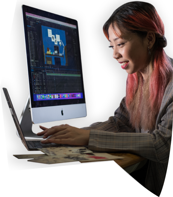 student with laptop