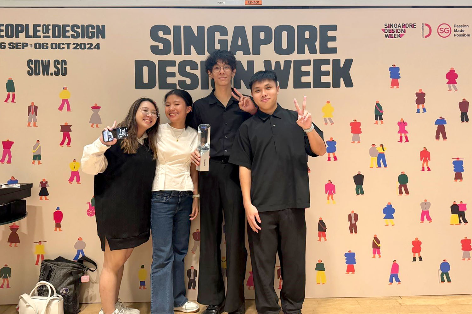 Team Orien receiving awards during Visa Financial Inclusion Designathon.