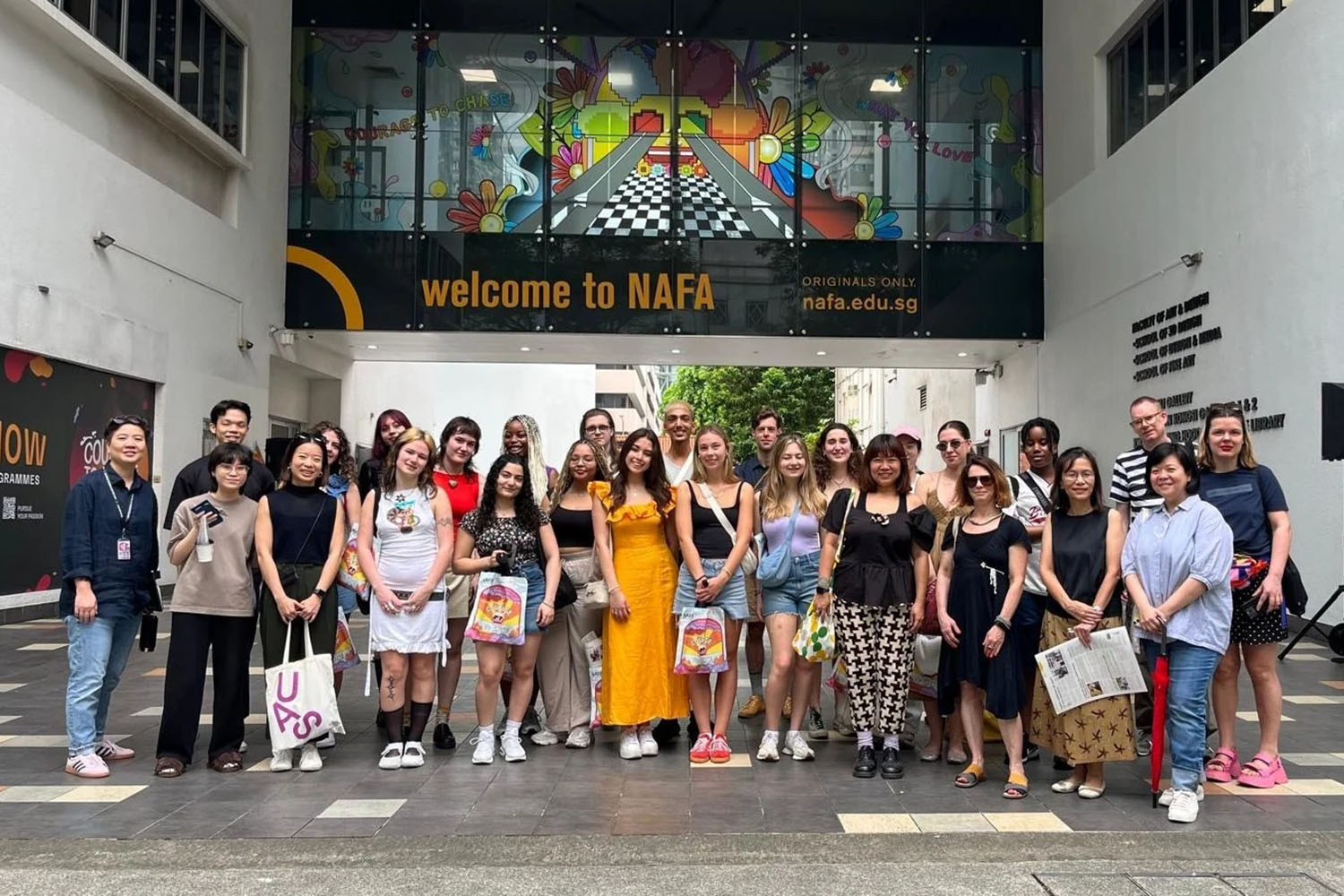 UAL and NAFA staff, faculty and students on campus for a creative exchange programme in April 2024. Photo credit - NAFA.