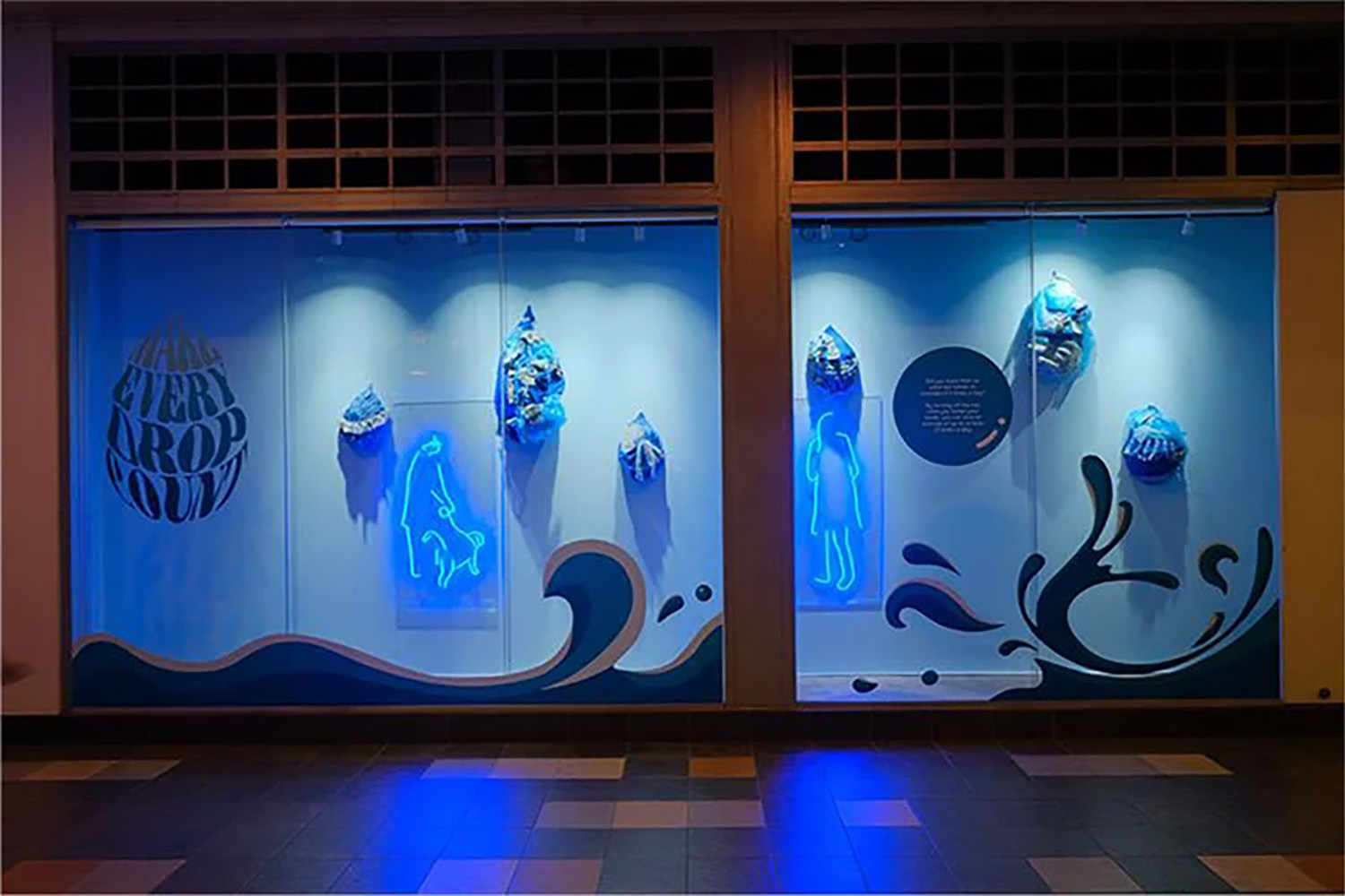 A sustainable art installation by Monica Tan Mei Yee and fellow students from the NAFA Talent Development Programme (NTDP) to celebrate Singapore World Water Day 2023.