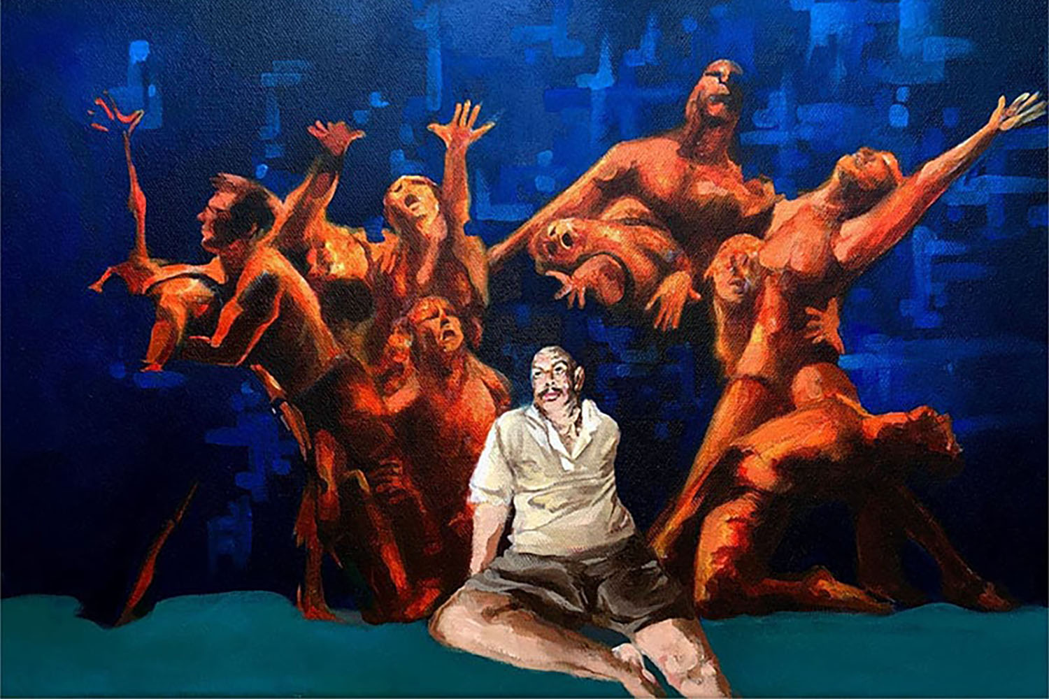 Diamond Nabilah Missons winning work, The Attunement to Our Digital Chasm at the Jeune Pinceau International Young Artist Competition 2023.