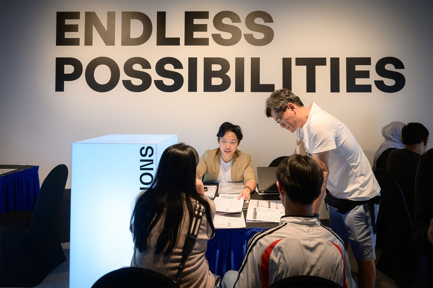 Admissions panel at NAFA Open House 2025.