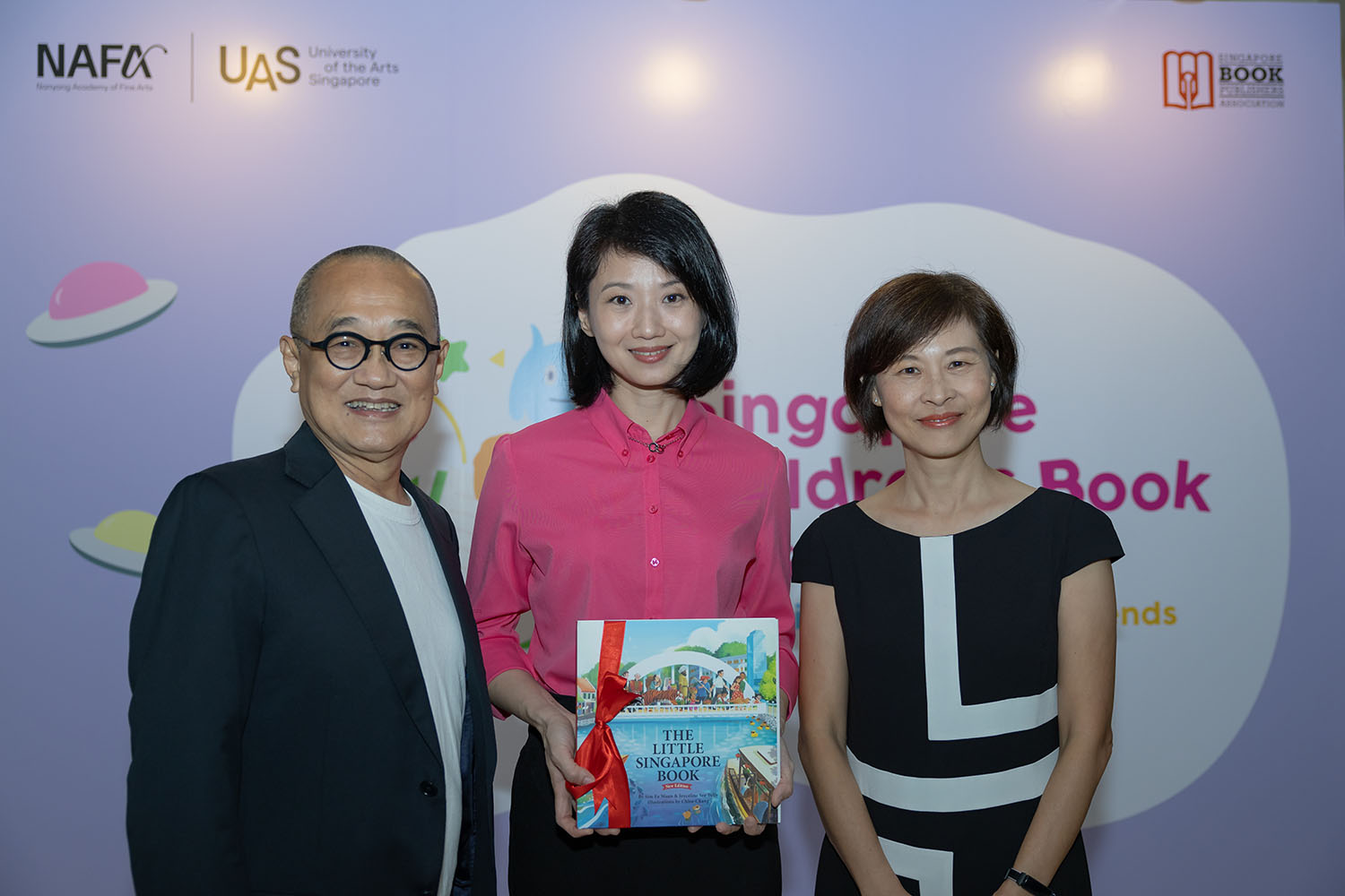 Guest Of Honour Sun Xueling and two other guests at the Singapore Childrens Book Festival 2024.