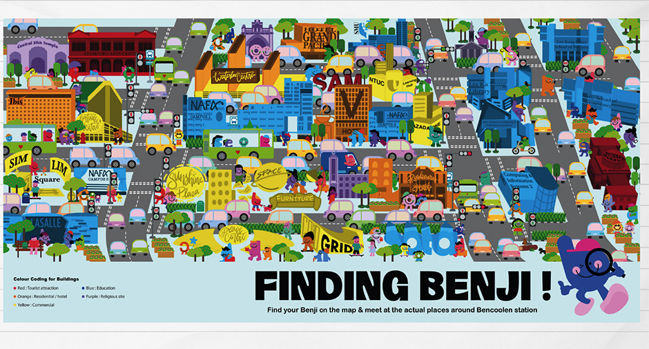 Clear illustratiion of the full map used in the Finding Benji minigame.